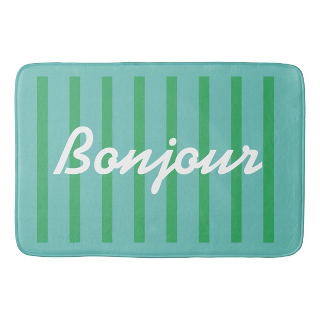 Bonjour Striped farbiger Spaß Badematte (Vorderseite)