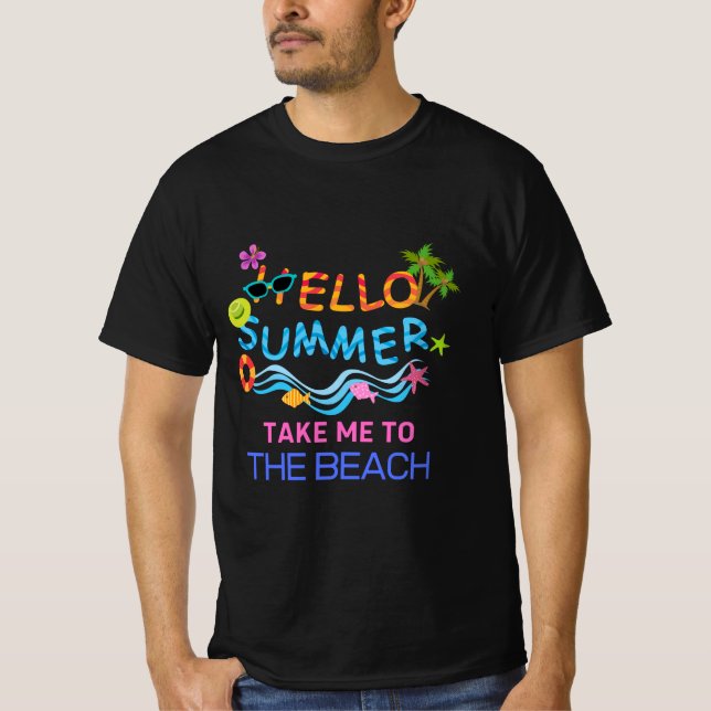 Bonjour Summer Sea Beach Party T-shirt (Devant)