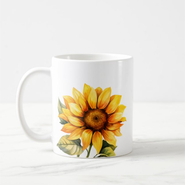 "Bonjour Sunshine" Mug de tournesol (Gauche)