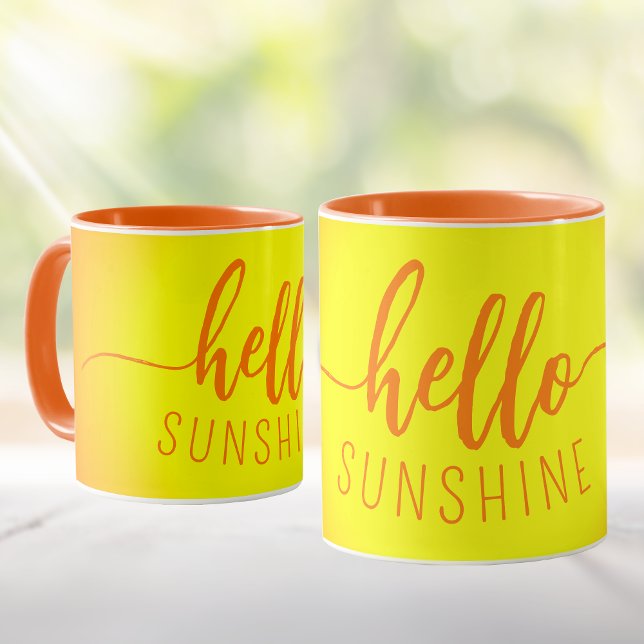 Bonjour Sunshine Orange et Mug Jaune (Hello Sunshine Mug: Sip in Style with Summer Vibes! ☀️🌼)