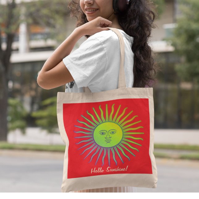 Bonjour Sunshine ! Sac fourre-tout personnalisé (Customize with your text.)