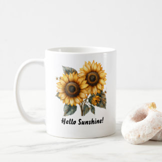 Bonjour Sunshine Sunflower Mug