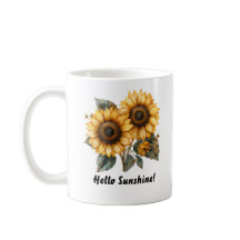 Bonjour Sunshine Sunflower Mug
