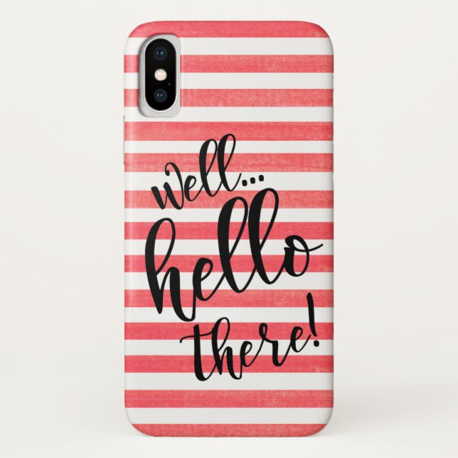 Bonjour sur Red Stripes iPhone X Coque (Dos)