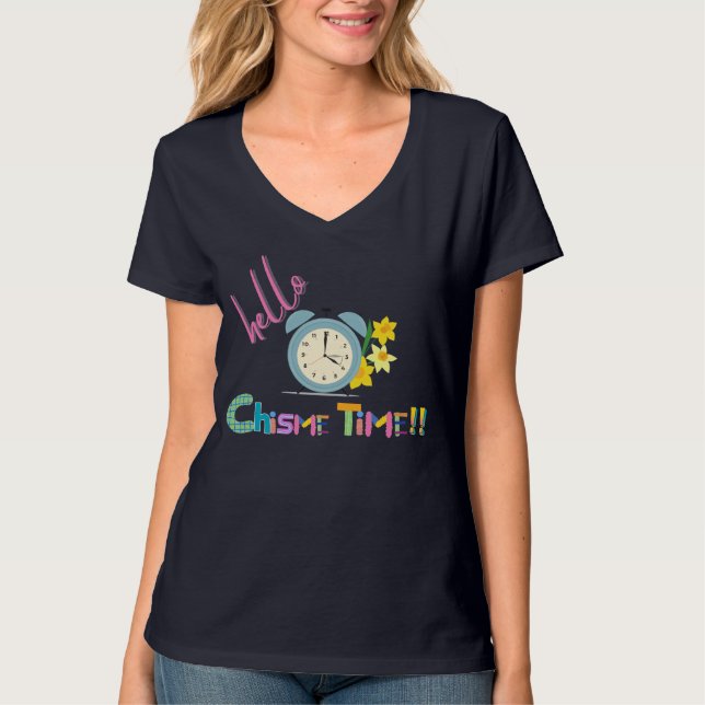 Bonjour ! T-shirt Chisme Time - Graphisme amusant  (Devant)