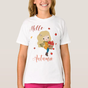 Bonjour T-shirt d'automne pour des filles et des