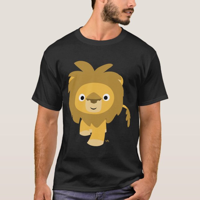 Bonjour ! ! T-shirt de lion de bande dessinée (Devant)