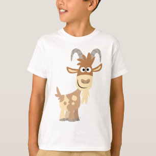"Bonjour !" T-shirt enfant chèvre en caricature mi