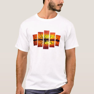 Bonjour T-Shirt Graphique Palmier Rétro Coucher de