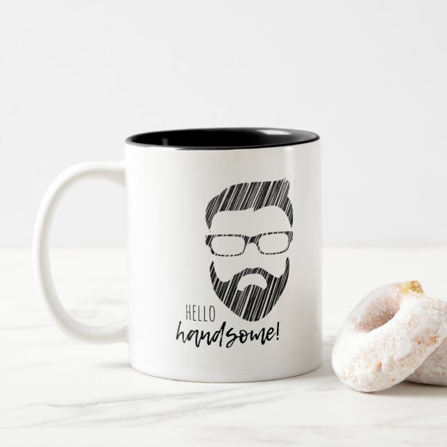 Bonjour tasse à deux tons de hippie beau (Avec donut)