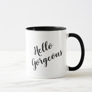 Bonjour tasse de café magnifique de typographie de