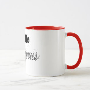 Bonjour tasse magnifique d'amusement