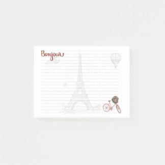 Bonjour "Things I Liebe about Paris" Post-it Note Post-it Klebezettel