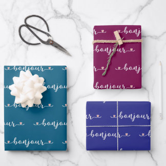 Bonjour Tiled Design Geschenkpapier Set