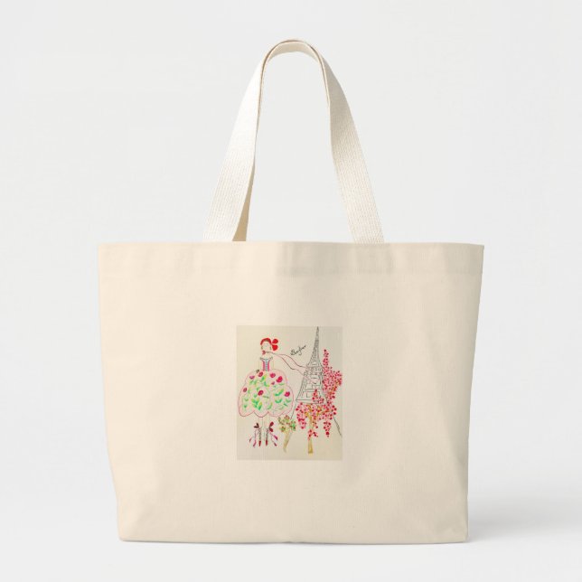Bonjour Tote Jumbo Stoffbeutel (Vorne)
