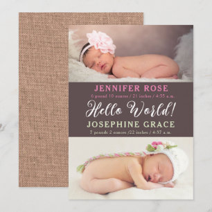 Bonjour tout le monde ! Faire-part de naissance Tw