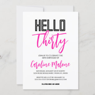 Bonjour Trente Anniversaire Invitation