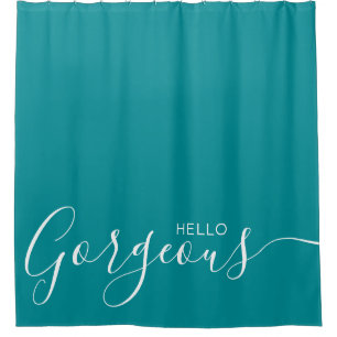 Bonjour Turquoise blanc magnifique rideau de douch
