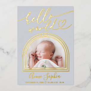 Bonjour World Arch Frame Faire-part de naissance
