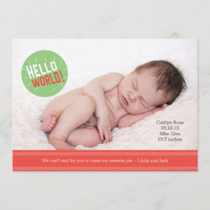 Bonjour World Baby Faire-part Card 5 x 7"