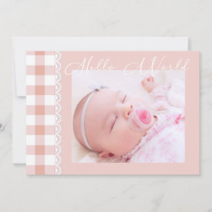 Bonjour World Baby Girl Faire-part de naissance