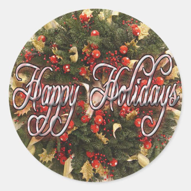 BONJOURS DE VACANCES WREATH STICKER (Devant)