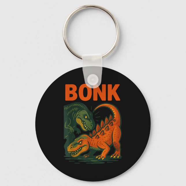 Bonk Dinosaur Funny Prehistoric Humor Design  Schlüsselanhänger (Vorderseite)