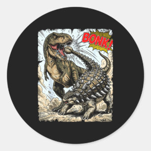 Bonk Dinosaur lustiger prähistorischer Ankylosauru Runder Aufkleber