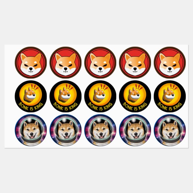 BONK-Kryptogeschenk,Membertrader-Aufkleber Etiketten (Blatt)