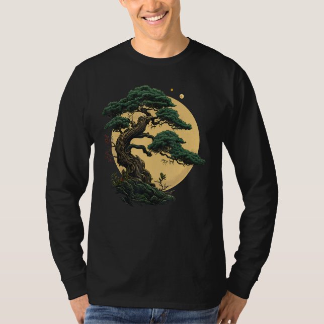 Bonkei Japanese Miniature tree gardening on Bonsai T-Shirt (Vorderseite)