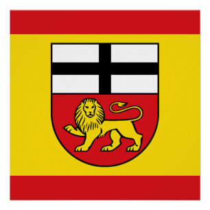 Bonn Flagge Stadt Deutschland Symbol Emblem Löwe Poster