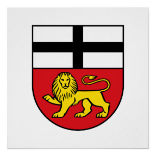 Bonn Flagge Stadt Deutschland Symbol Emblem Löwe Poster