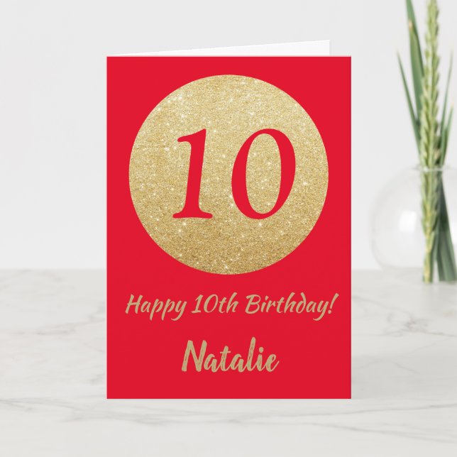 Bonne 10e anniversaire Carte Parties scintillant r (Devant)