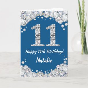 Bonne 11e Anniversaire Carte Parties scintillant b
