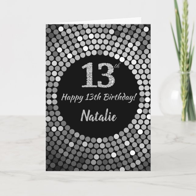 Bonne 13e anniversaire Carte de Parties scintillan (Devant)
