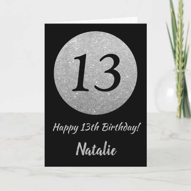 Bonne 13e anniversaire Carte de Parties scintillan (Devant)