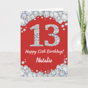 Bonne 13e anniversaire Carte Parties scintillant r