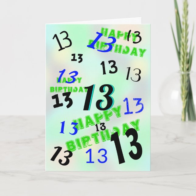 Bonne 13e carte d'anniversaire (Devant)