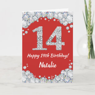 Bonne 14e anniversaire Carte Parties scintillant r