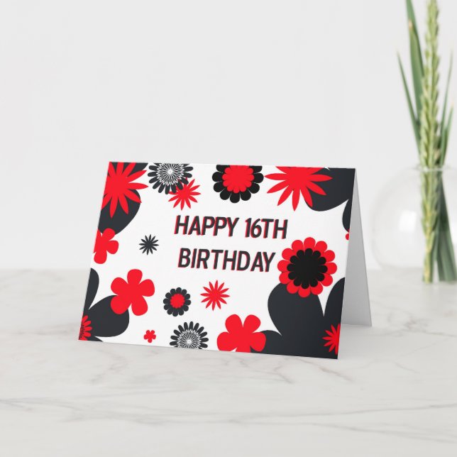 Bonne 16e carte d'anniversaire (Devant)