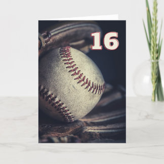 Bonne 16e carte de voeux de baseball