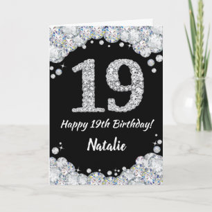 Bonne 19e Anniversaire Carte Parties scintillant N