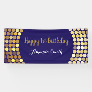 Bonne 1ère bannière anniversaire Marine Blue Gold 