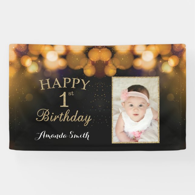 Bonne 1ère bannière anniversaire. Photo Parties sc (Horizontal)