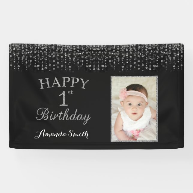 Bonne 1ère bannière anniversaire. Photo Parties sc (Horizontal)
