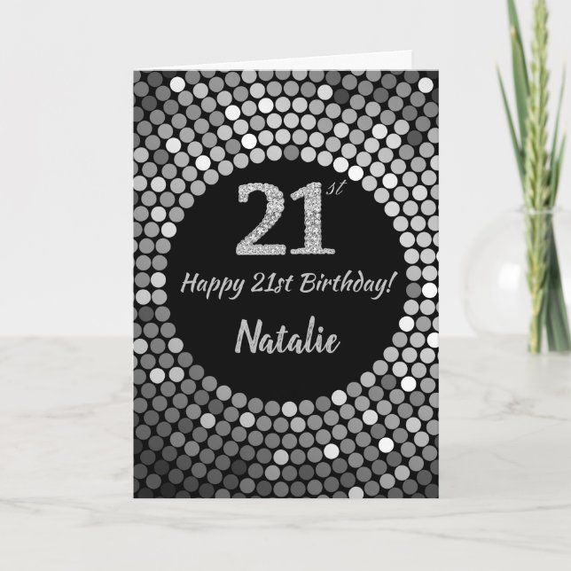 Bonne 21e anniversaire Carte Parties scintillant n (Devant)