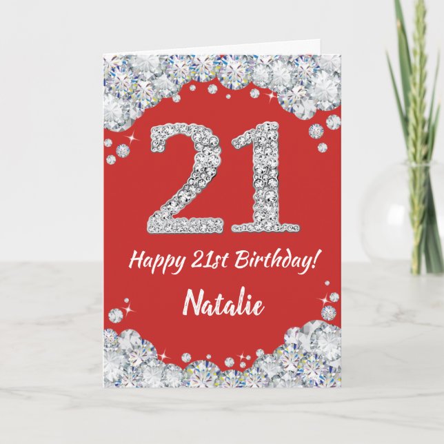 Bonne 21e anniversaire Carte Parties scintillant r (Devant)