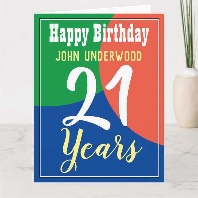 Bonne 21e carte d'anniversaire (Devant)