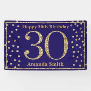 Bonne 30e anniversaire bannière Marine Blue Gold 
