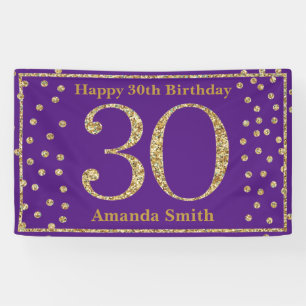 Bonne 30e anniversaire bannière violet et Parties